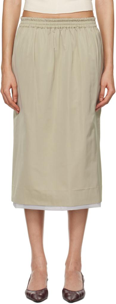 Carven Gray Pull-On Midi Skirt