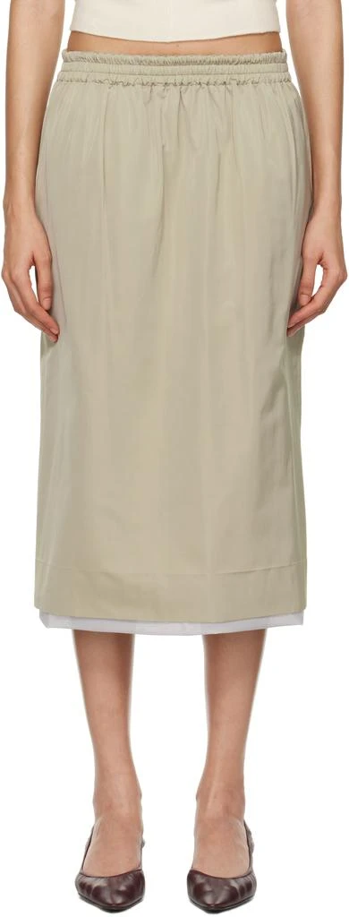 Carven Gray Pull-On Midi Skirt 1