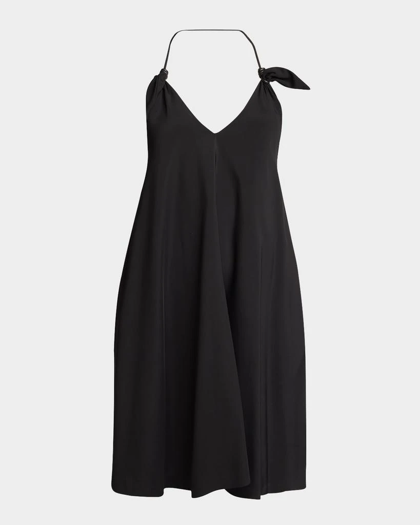 Loewe Halter Leather Knot Backless Mini Dress 1