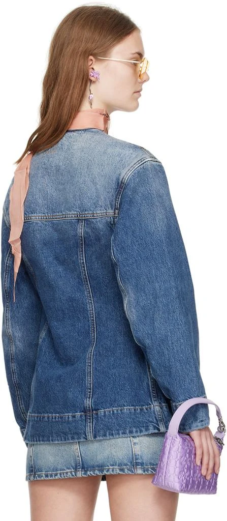 Ganni Blue Sparkle Denim Blazer 3