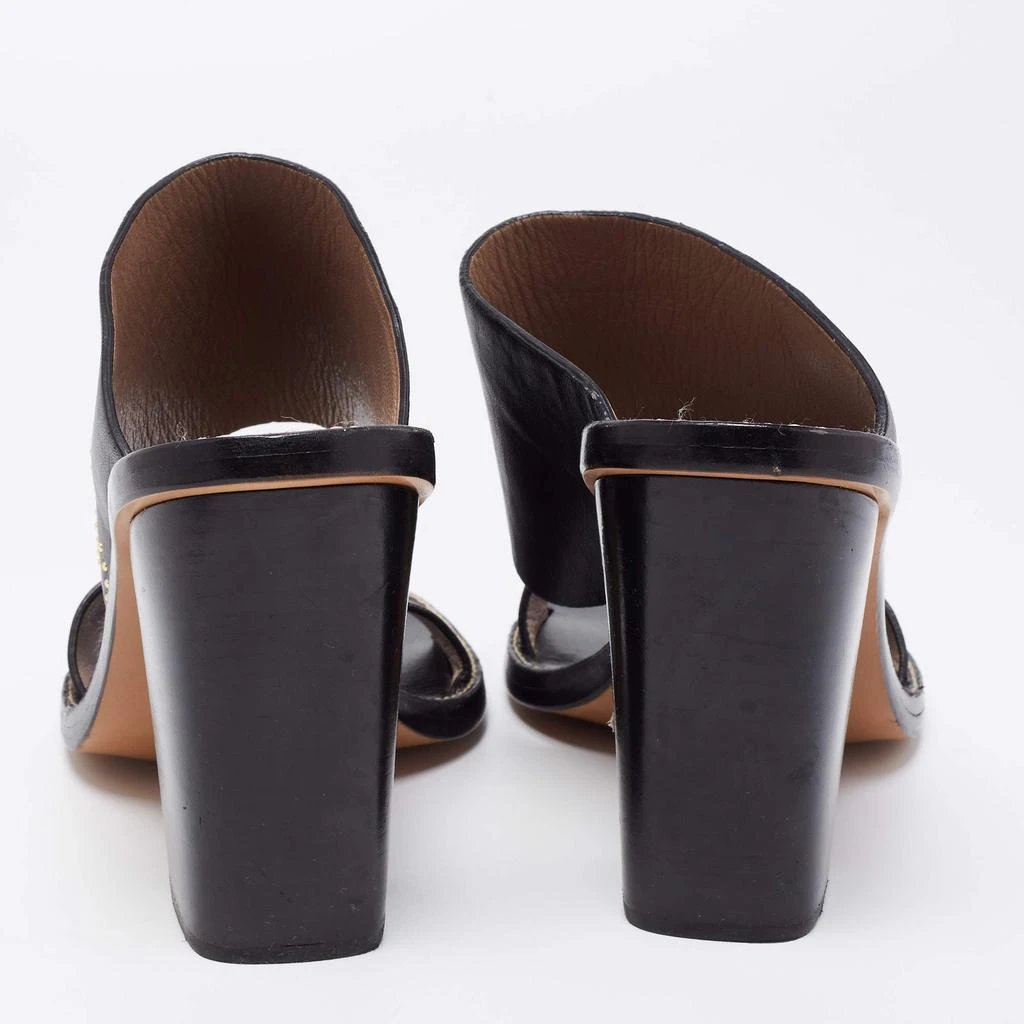 Chloé Chloe Black/Gold Studded Leather Slide Sandals Size 41 5