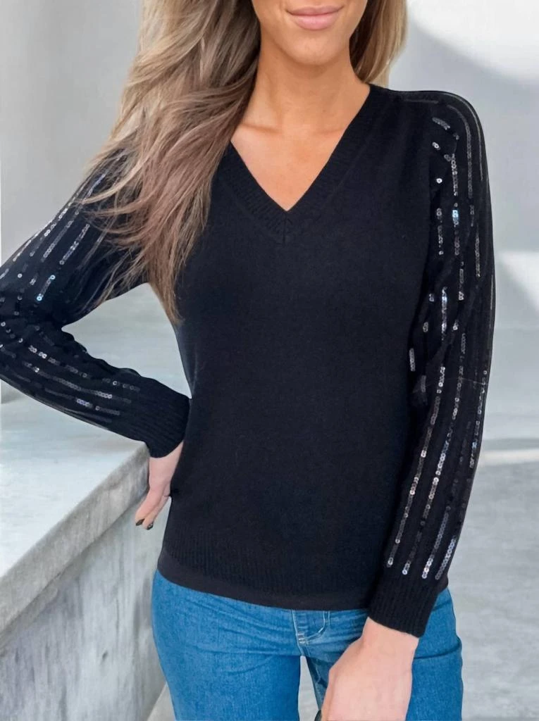 Minnie Rose Minnie Rose - Cashmere Sequin Top 1