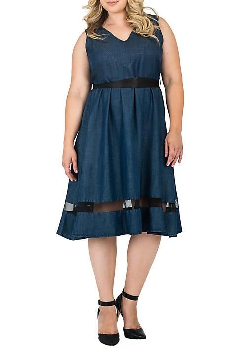 Standards and Practices And Practices Plus Size Julia V Neck A Line Dress 1