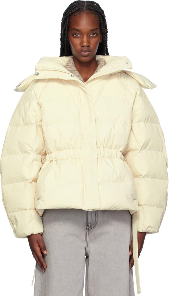 送料・関税込【GANNI】Tech Seersucker Puffer Coat Ganni Ganni 'Tech Seersucker Puffer' Down Jacket - Coats