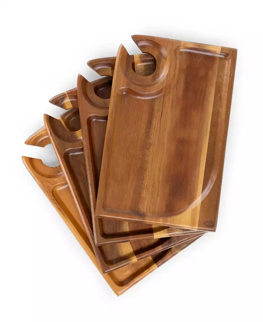 Toscana Rectangle Wine Appetizer Plates, Set of 4