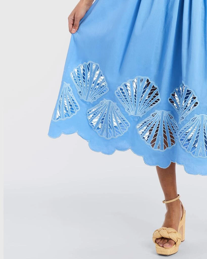 Mestiza New York Spritz Smocked Seashell Cutout Midi Dress 5