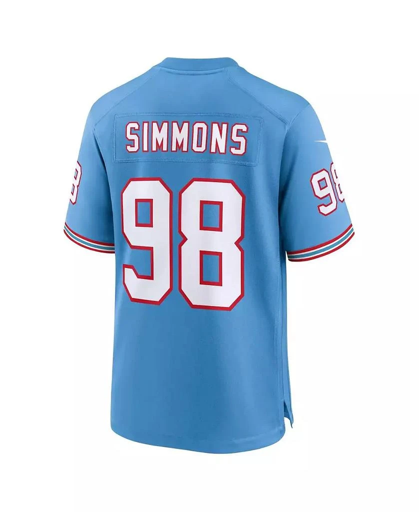 NIKE Men's Jeffery Simmons Light Blue Tennessee Titans Oilers Throwback Alternate Game Player Jersey 3