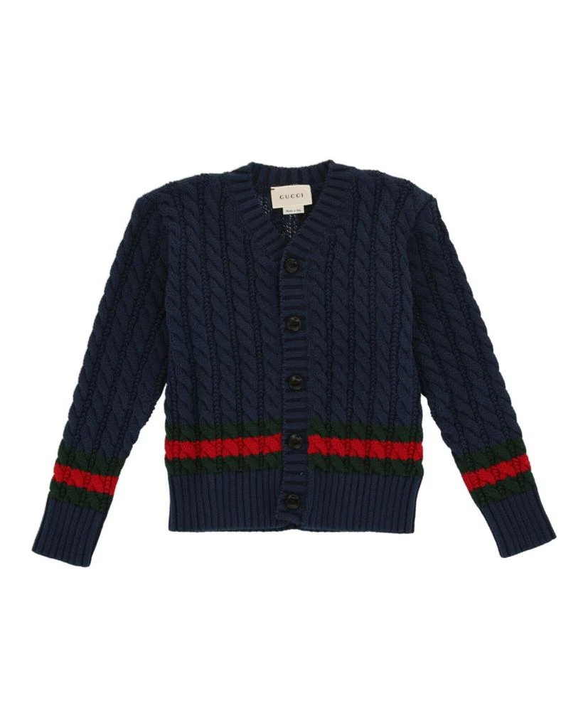 Gucci Kids Cable Knit Cardigan 1