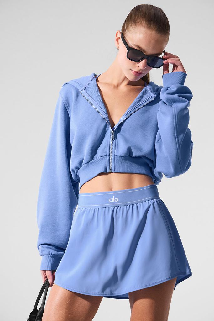 Alo Sweet Escape Zip Up Hoodie - Crystal Clear Blue
