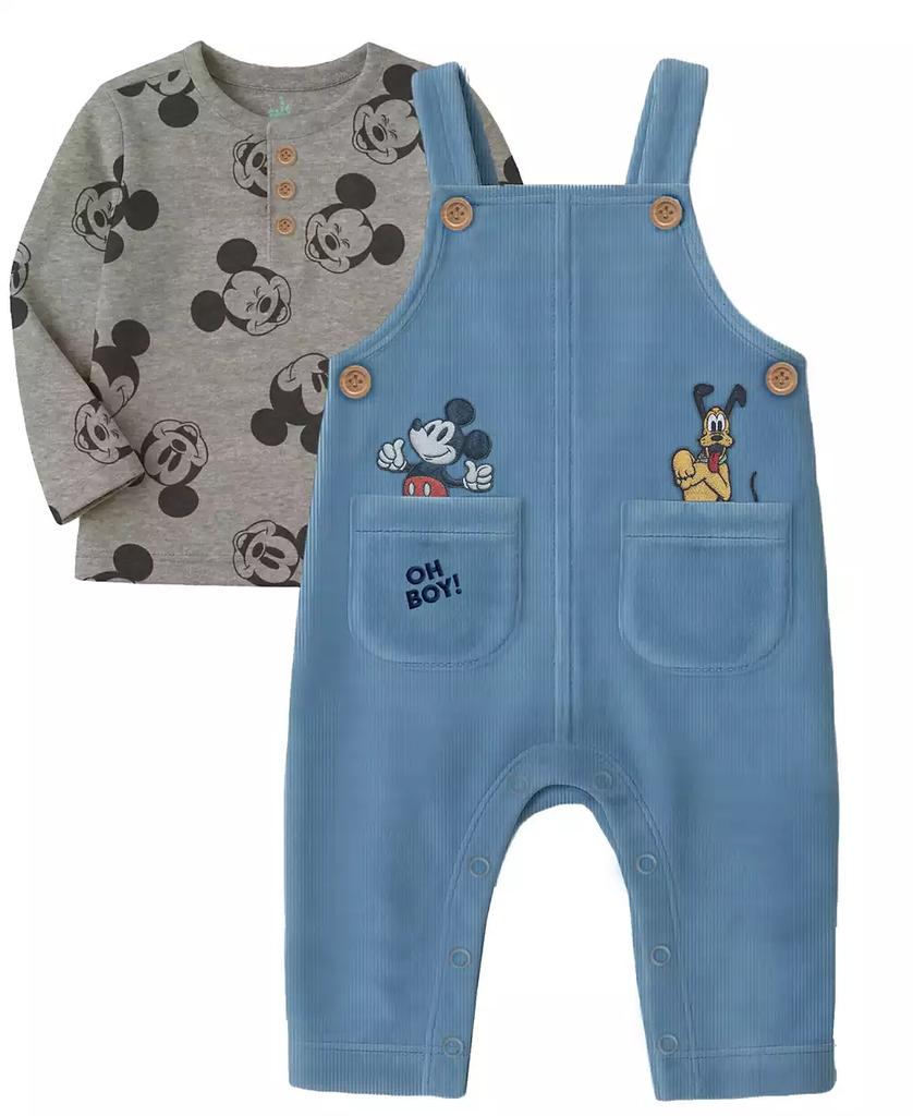 Disney Baby Boys 2-Piece Mickey Mouse Corduroy Top and Overall Set