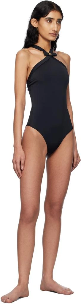 Versace Black Gianni Ribbon One-Piece Swimsuit 4