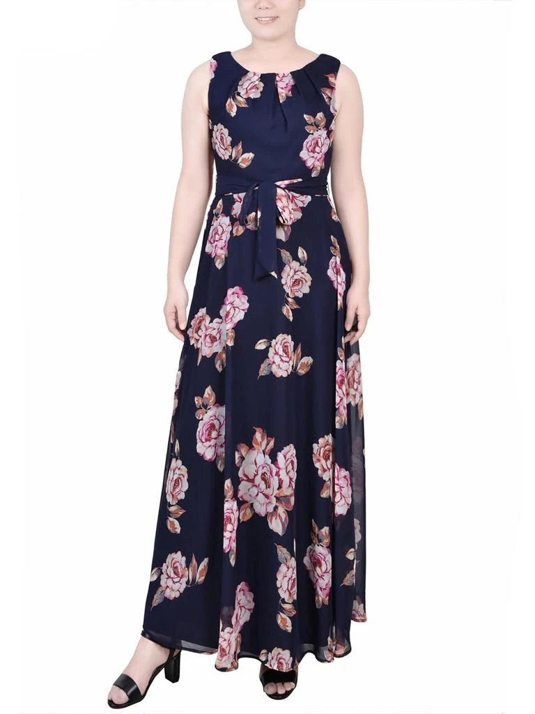 NY Collection Petites Womens Chiffon Floral Maxi Dress 1