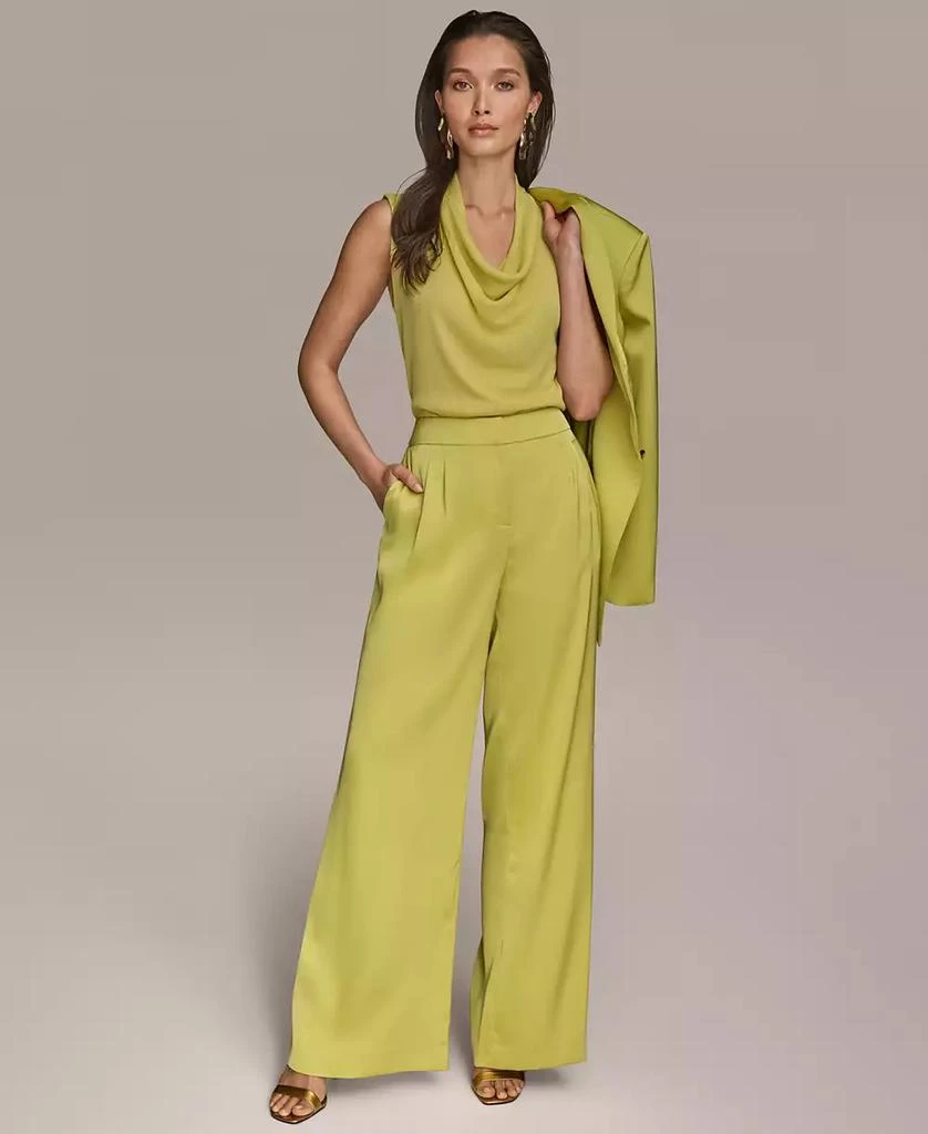 Donna Karan Women
s Satin Wide-Leg Pants 5