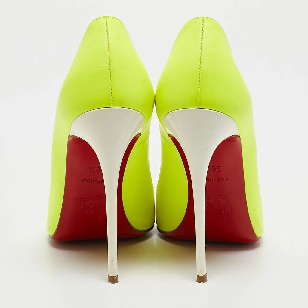 Christian Louboutin Christian Louboutin Neon Green/White Leather Pigalle Follies Pumps Size 36.5 5