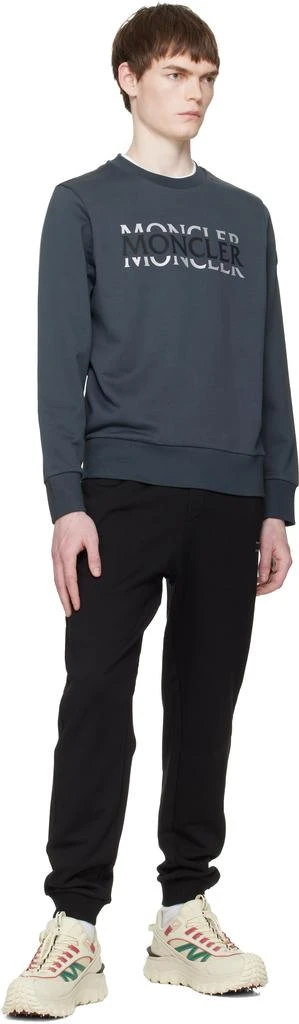 Moncler Gray Logo Cotton Jersey Long Sleeve Sweatshirt 5