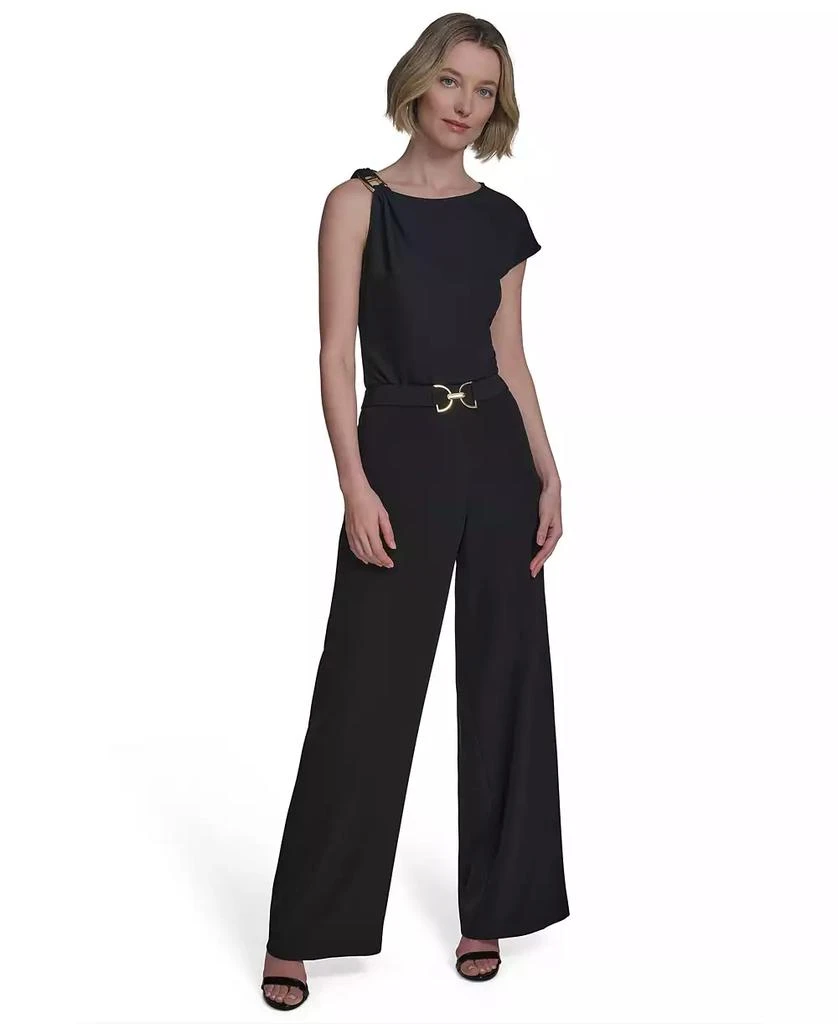 HALSTON Women's Horsebit Buckle Straight-Leg Pants 5