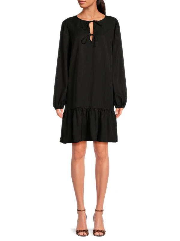 Saks Fifth Avenue Solid Mini Drop Waist Dress 1