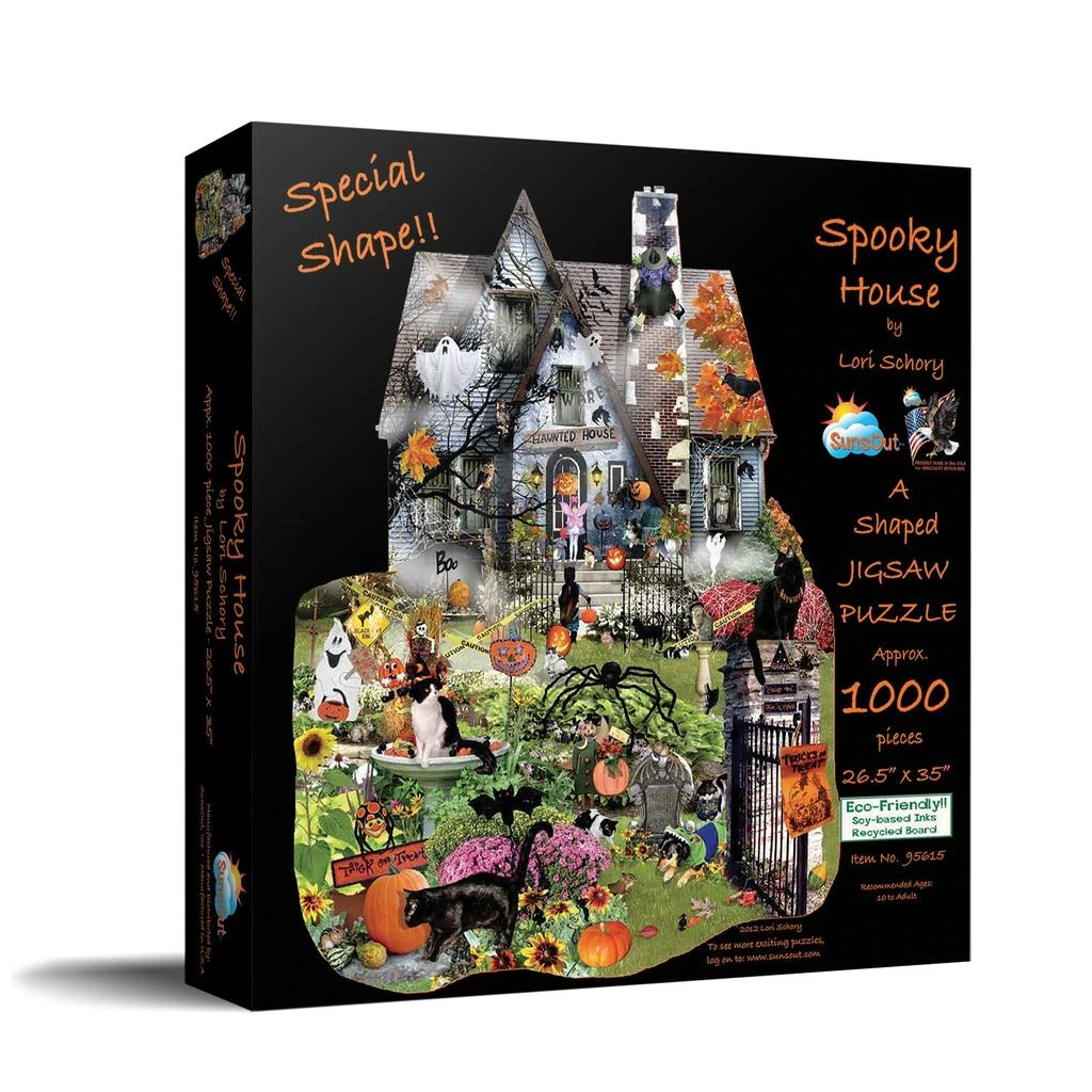 SunsOut Spooky House 1000 piece Jigsaw Puzzle for Adults Special Shape Halloween