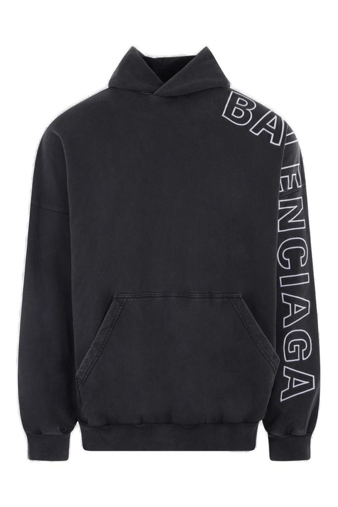 Balenciaga Balenciaga Logo Embroidered Long-Sleeved Hoodie