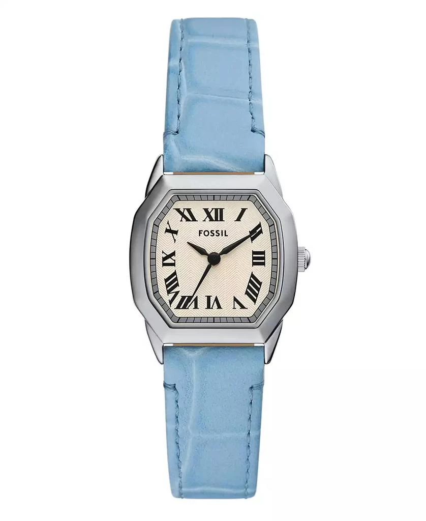 Fossil Women
s Harlow Three-Hand Light Blue Leather Watch, 27mm 1