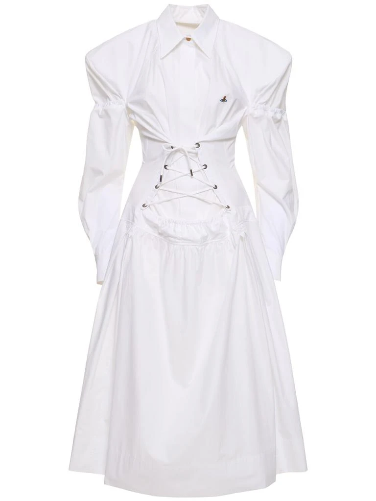 chinese dress ladies April Cream Lace Midi Button Down Shirt Dress