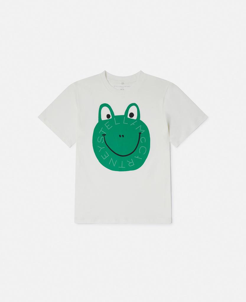 Stella McCartney Stella McCartney - Frog Graphic Crewneck T-Shirt, White/Green, Size: 6