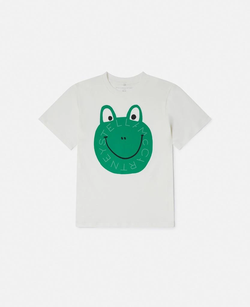 Stella McCartney Stella McCartney - Frog Graphic Crewneck T-Shirt, White/Green, Size: 6 1
