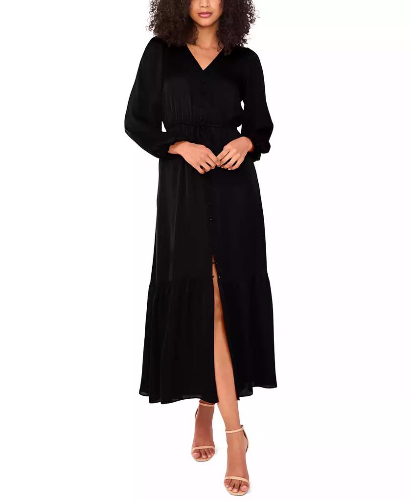 1. State Women's Drawstring-Waist Button-Front Maxi Dress