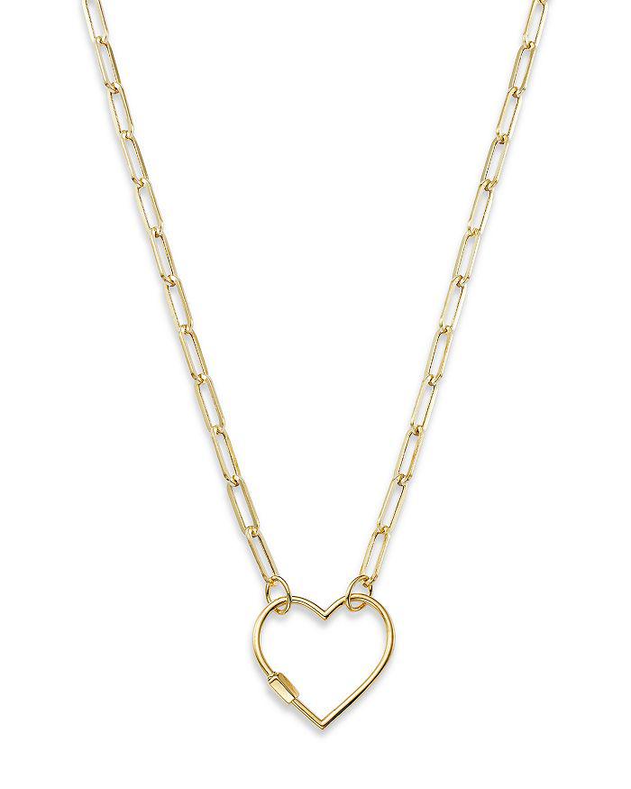 Bloomingdale's Open Heart Clasp Pendant Necklace in 14K Yellow Gold, 18"