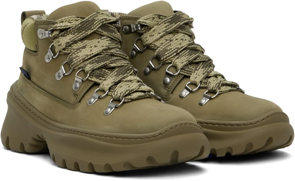 NIB Burberry Olive (Loch) Chukka Lace-Up Square Toe Boots Size 40 PRICE FIRM Burberry Square-Toe Suede Log Boots, Brand Size 41 ( US Size  main image 4
