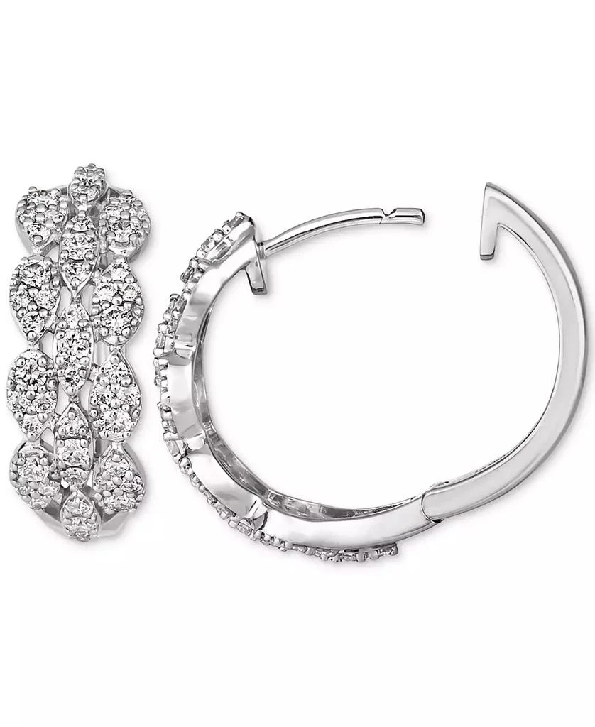 Le Vian Vanilla Diamond Small Huggie Hoop Earrings (5/8 ct. t.w.) in Platinum, 0.66" 2