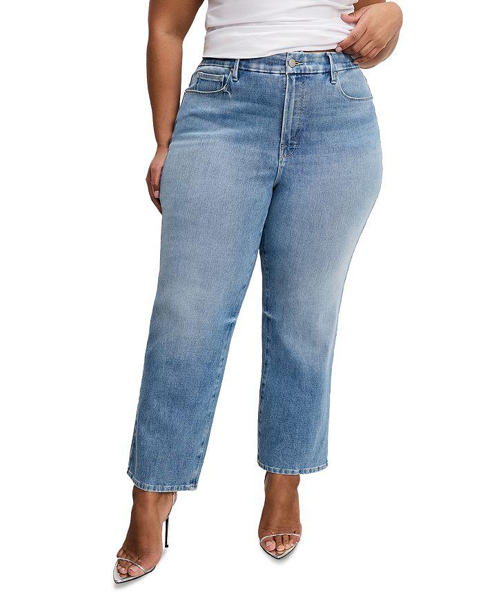 Good American Soft Tech Good Legs Straight Jeans Indigo1012