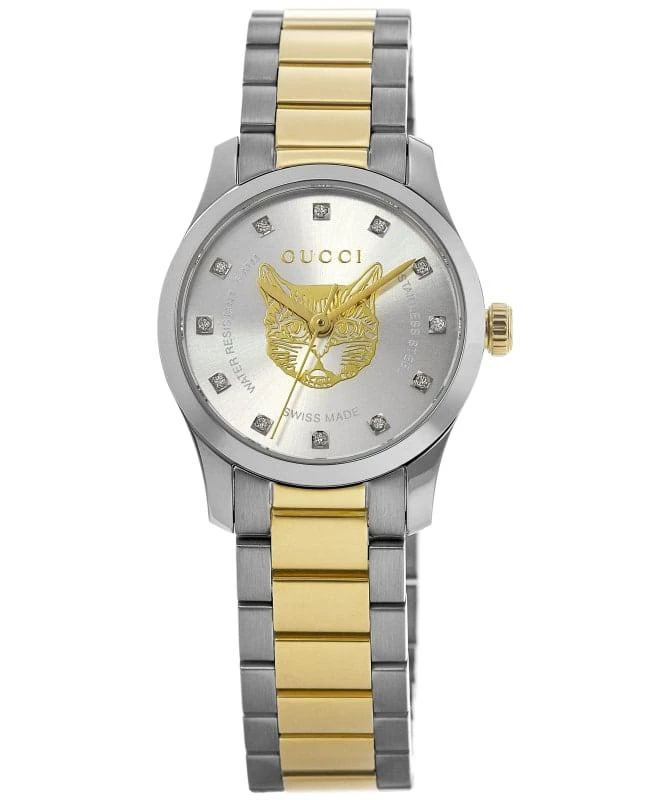 Gucci Gucci G-Timeless 27mm Silver Diamond Dial Two-Tone Women's Watch YA1265016 1