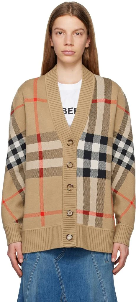 Burberry Beige Check Cardigan 1