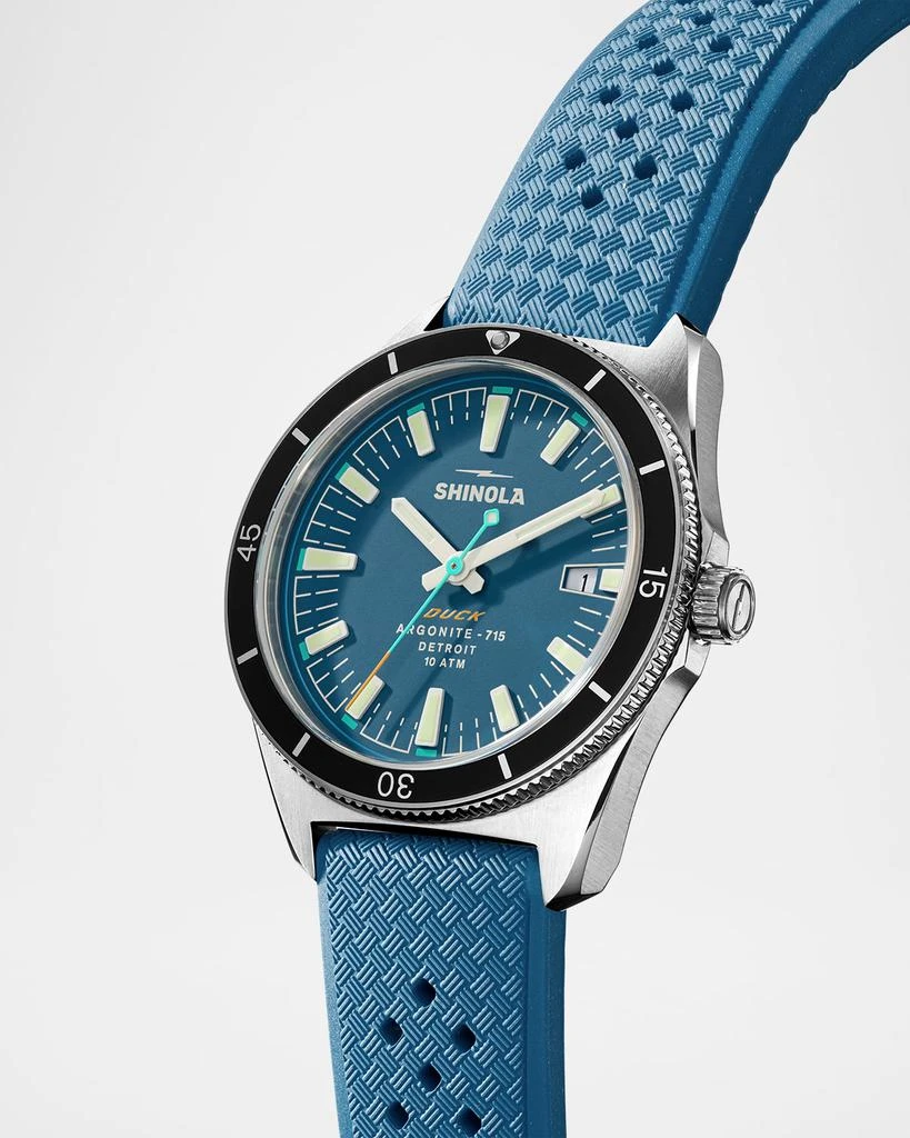 Shinola Duck Rubber-Strap Analog Watch, 40mm 2