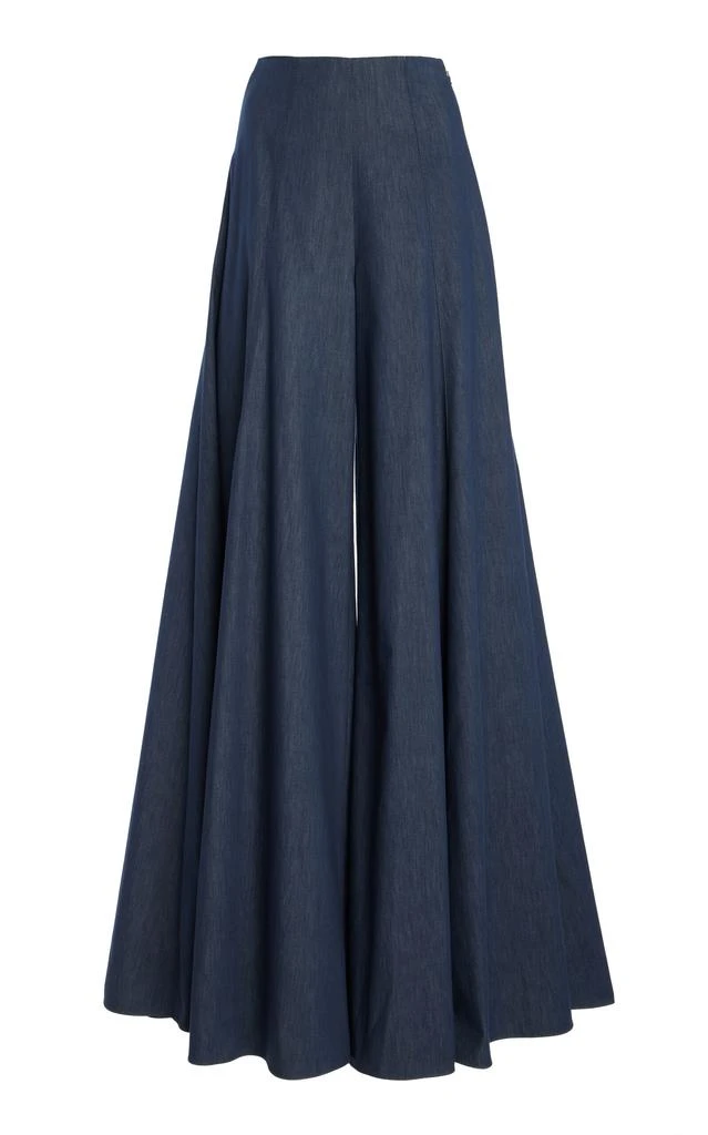 Carolina Herrera Carolina Herrera Cotton Chambray Palazzo Pants - Moda Operandi 1