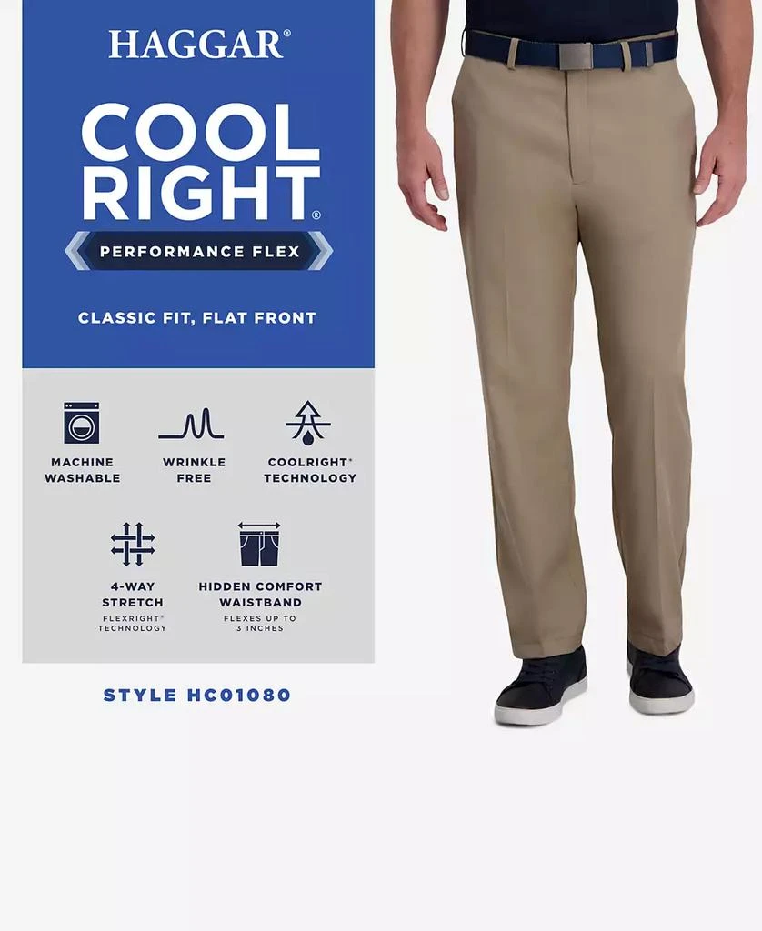 Haggar Cool Right Performance Flex Classic Fit Flat Front Pant 6