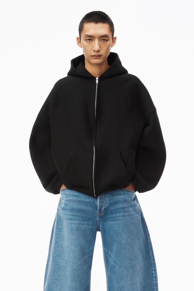 Alexander Wang STAR ZIP UP HOODIE IN DENSE FLEECE