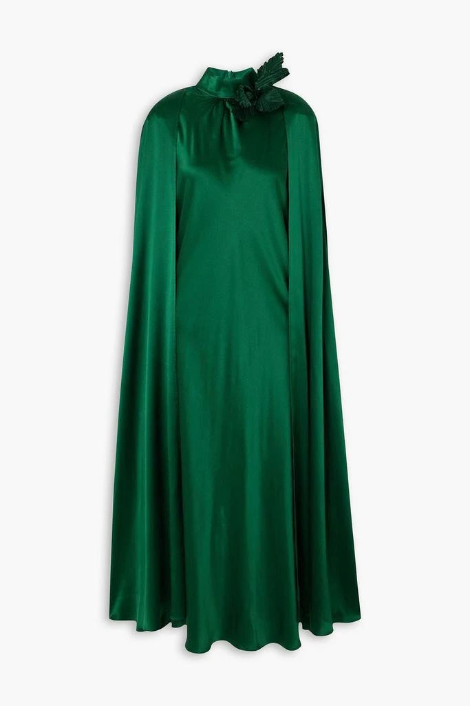 Rodarte Cape-effect appliquéd silk-charmeuse gown 1