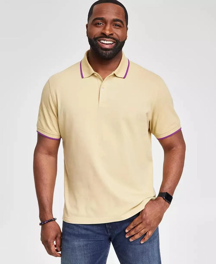 Club Room Men's Regular-Fit Tipped Performance Polo Shirt, Created for Macy's 1