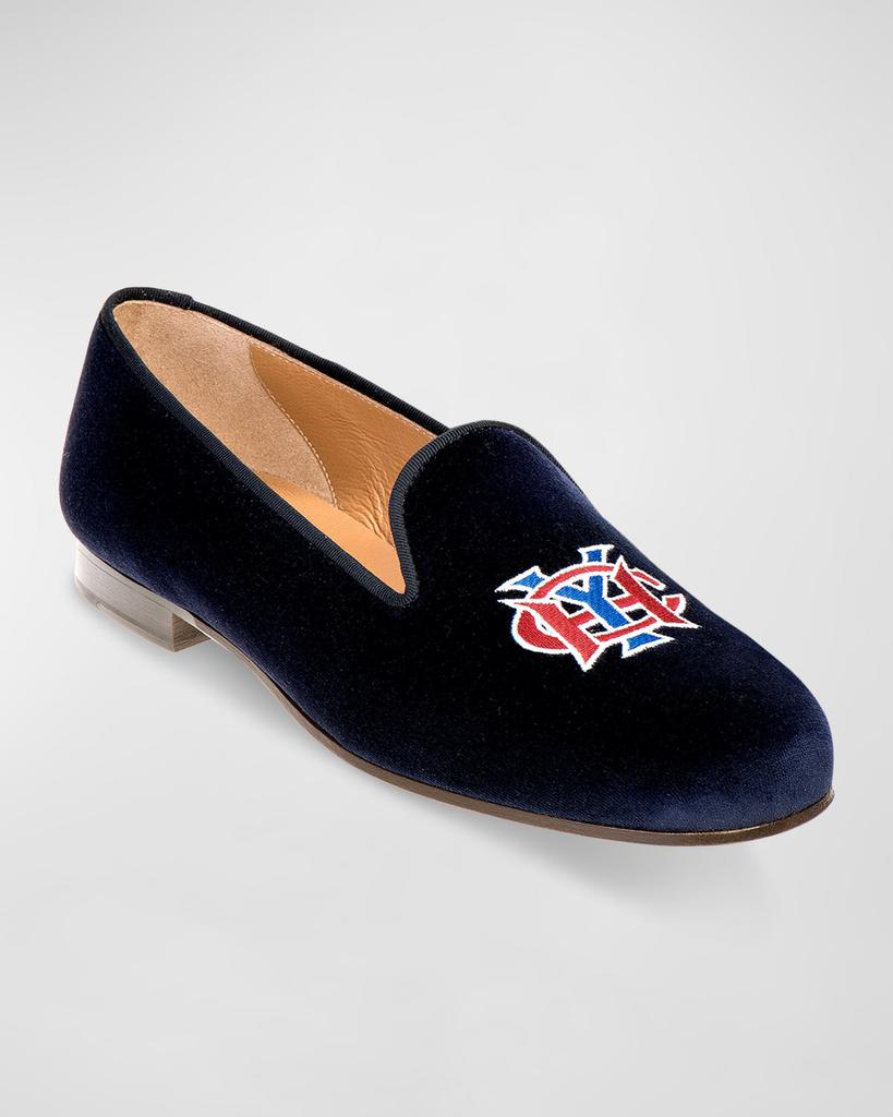Stubbs and Wootton Men's Embroidered HYC Velvet Slippers