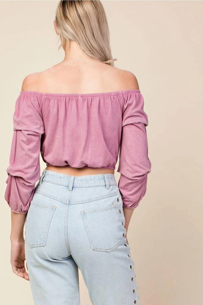 Honey Punch Wild Child Crop Top In Mauve 2