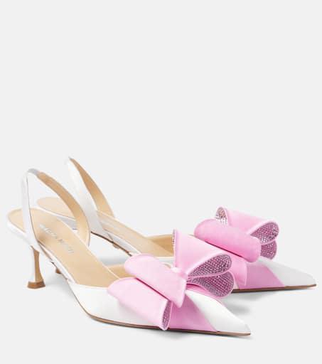 Mach & Mach Le Cadeau satin slingback pumps