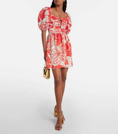 Faithfull the Brand Odelia floral linen minidress 2