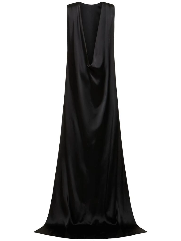 ANN DEMEULEMEESTER Fida Open Back Fluid Satin Long Dress 4