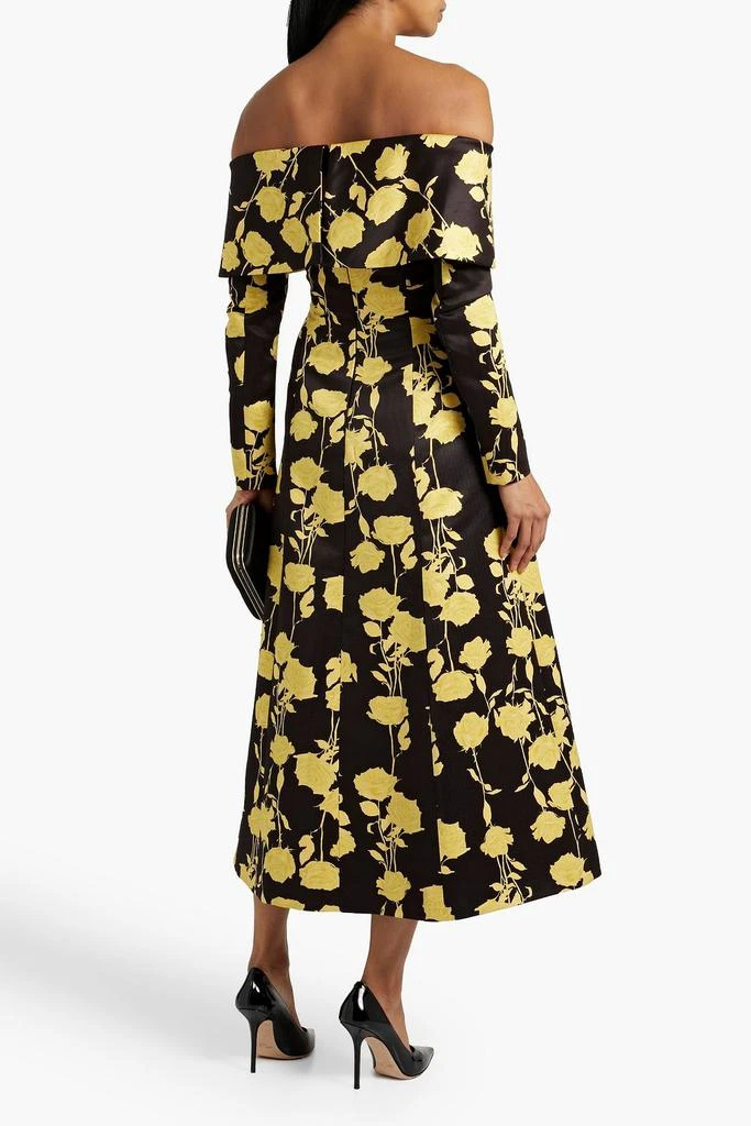 Emilia Wickstead Corey off-the-shoulder floral-print faille midi dress 3