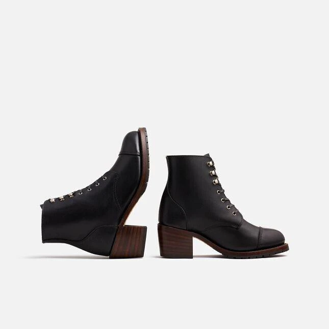 Red Wing Red Wing Heritage Eileen 3400 Boots Women
s Black Leather Toe Cap Block Heel 5