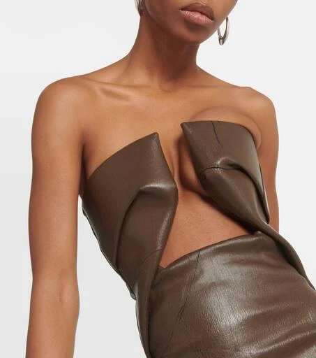 Rick Owens Strapless coated denim gown 4