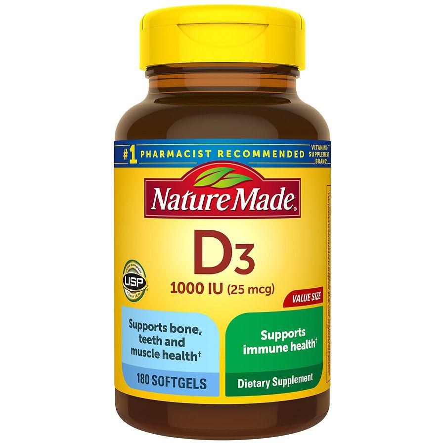 Nature Made Vitamin D3 1000 IU (25 mcg) Softgels