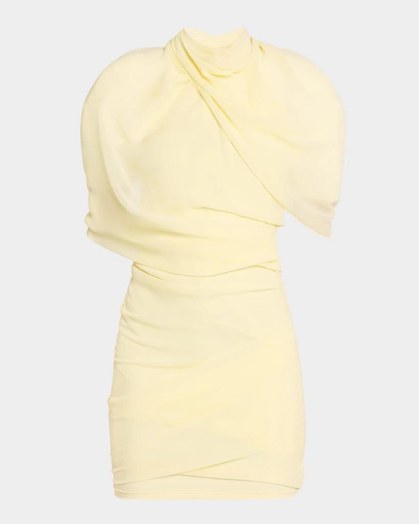 Jacquemus Chestnut Backless Cape Mini Dress 1